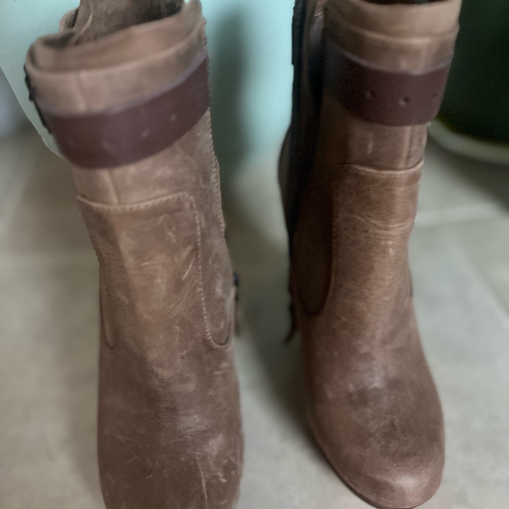 Diesel Brown Leather Ankle Booties